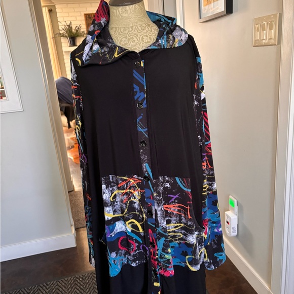 Button Up Jersey Hoodie - Picture 2 of 8